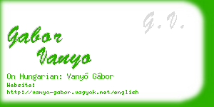 gabor vanyo business card