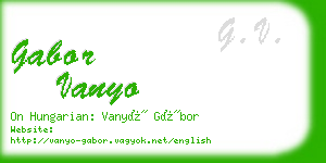 gabor vanyo business card